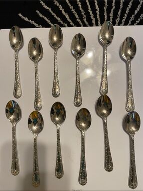 Vintage Enchanted Rose Silverplate Teaspoons